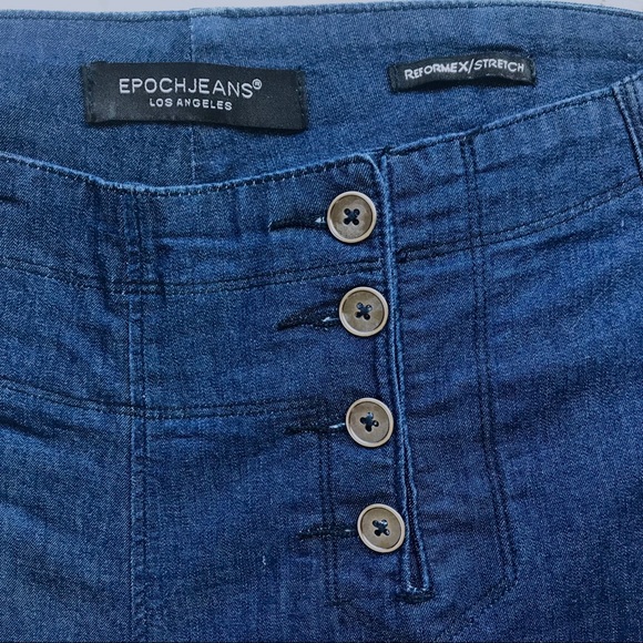 VINTAGE Epoch Jeans Chambray Denim Bell Flare Sailor Jeans. Sz. 11 - Picture 5 of 12